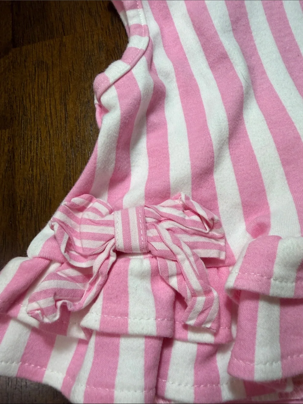 Rare Editions Pink & White Striped Ruffle Top with Polka Dot Pants